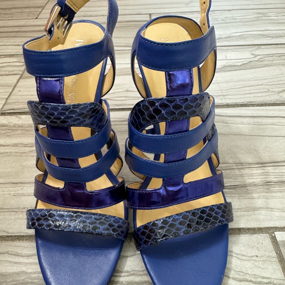 Ivanka Trump Blue and Purple Strappy Sandals